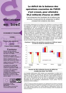 Le déficit de la balance des opérations courantes de lâ€™UE25 sâ€™est creusé, pour atteindre 94,2 milliards dâ€™euros en 2005