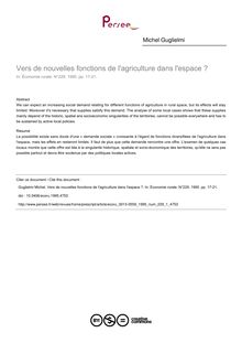 Vers de nouvelles fonctions de l agriculture dans l espace ? - article ; n°1 ; vol.229, pg 17-21
