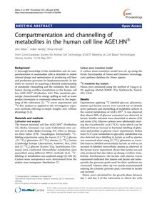 Compartmentation and channelling of metabolites in the human cell line AGE1.HN®