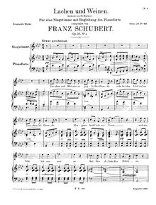 Partition complète, Original key, Lachen und Weinen, D.777 (Op.59, No.4)