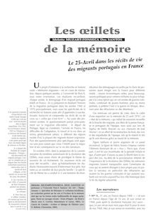 Les œillets de mémoire : le 25-Avril dans les récits des migrants portugais en France - article ; n°1 ; vol.80, pg 76-82