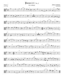 Partition ténor viole de gambe 1, alto clef, Airs pour 4 violes de gambe par John Jenkins