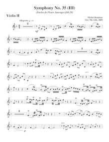 Partition violons II, Symphony No.35, F major, Rondeau, Michel par Michel Rondeau