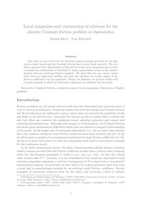 Local uniqueness and continuation of solutions for the discrete Coulomb friction problem in elastostatics