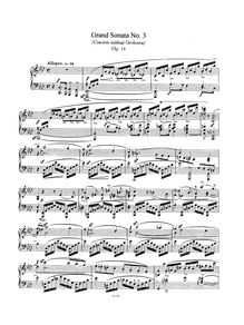 Partition complète, Grand Sonata No.3 Op.14, Concert sans Orchestre par Robert Schumann