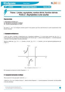 Cours Mathématiques - Série ES: Asymptotes à une courbe