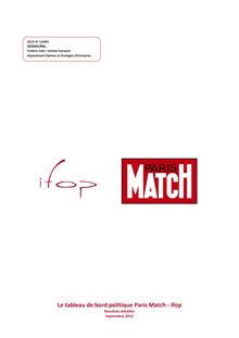 Le tableau de bord politique Paris Match - Ifop (Septembre 2013)