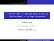 Modélisation aléatoire et étude de la fixation d un allèle ...