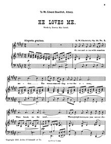 Partition No.2: He Loves Me, 6 chansons, Chadwick, George Whitefield