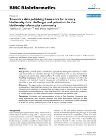 Towards a data publishing framework for primary biodiversity data: challenges and potentials for the biodiversity informatics community