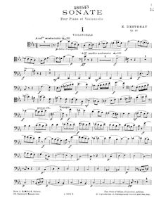 Partition de violoncelle, violoncelle Sonata, Op.46, Destenay, Edouard