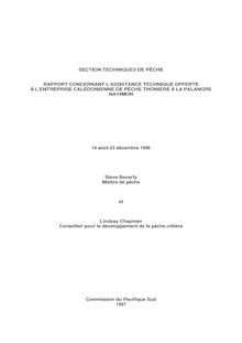 SECTION TECHNIQUES DE PÊCHE RAPPORT CONCERNANT L'ASSISTANCE ...