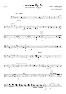 Partition viole de gambe, corde quatuor No.10, Op.74, Harp-Quartet