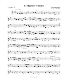 Partition violons II, Symphony No.21, G major, Rondeau, Michel par Michel Rondeau