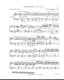 Partition No.1, Impromptus, D.935, Schubert, Franz