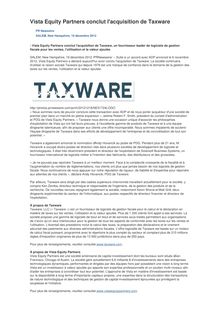 Vista Equity Partners conclut l acquisition de Taxware