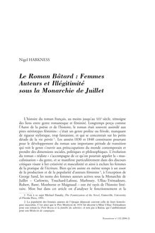 Le Roman Bâtard : Femmes Auteurs et Illégitimité sous la Monarchie de Juillet - article ; n°132 ; vol.36, pg 115-127