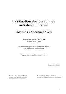 La situation des personnes autistes en France : besoins et perspectives