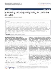 Combining modeling and gaming for predictive analytics