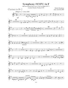 Partition clarinette 2 (B♭), Symphony No.13  Chistmas Symphony 