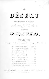 Partition complète, Le désert, Ode-symphonie en trois parties, David, Félicien par Félicien David