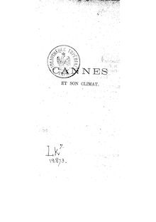 Cannes et son climat / par le Dr de Valcourt,...