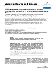 Effects of whole body exposure to extremely low frequency electromagnetic fields (ELF-EMF) on serum and liver lipid levels, in the rat