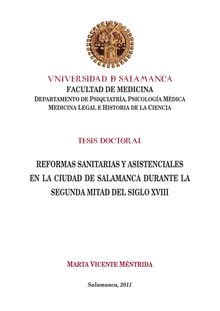 Reformas sanitarias y asistenciales en la ciudad de Salamanca durante la segunda mitad del siglo XVIII.