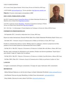 Journaliste indépendant (pigiste) basé à Goma, Congo (RDC)