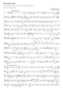 Partition violoncelle , partie, Nachtgirlande pour Vocalise et Chamber Ensemble