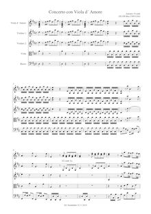 Partition complète, Concerto pour viole de gambe d amore en D major, RV 392