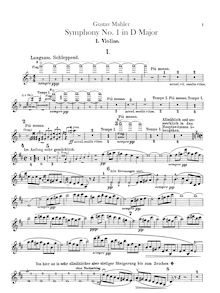 Partition violons I, Symphony No.1, Originally titled "Titan"