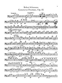 Partition basson 1, 2, Genoveva, Op.81, Schumann, Robert