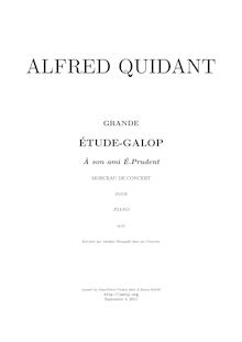 Partition complète, Grande Etude-Galop, Op.21, Morceau de Concert par Alfred Quidant