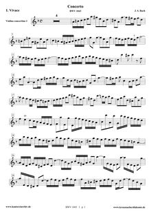 Partition parties complètes, Concerto pour 2 violons, Double Concerto