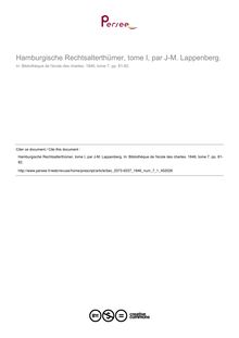 Hamburgische Rechtsalterthümer, tome I, par J-M. Lappenberg.  ; n°1 ; vol.7, pg 81-82