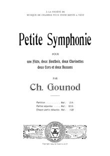 Partition complète, Petite symphonie, Gounod, Charles
