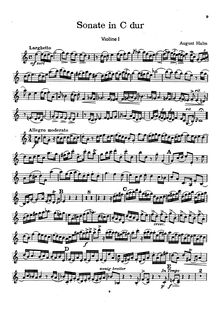Partition violon 1 , partie, 3 sonates, D major, Halm, August par August Halm
