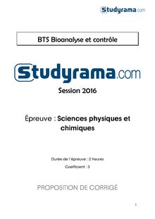 BTS2016-Corrigé-Sciences physiques et chimiques