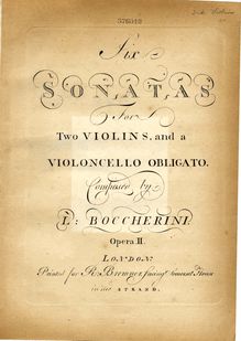 Partition violon 2, 6 corde Trios, G.77-82, Boccherini, Luigi par Luigi Boccherini
