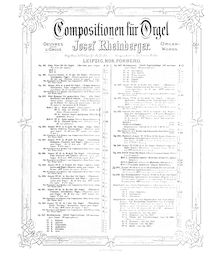 Partition complète, orgue Sonata No.19, Rheinberger, Josef Gabriel