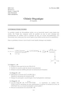 HEI chimie organique 2000 chimie partiel