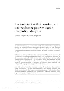 Les indices à utilité constante : une référence pour mesurer l évolution des prix - article ; n°1 ; vol.335, pg 81-94