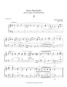 Partition complète, Deux Interludes pour orgue ou harmonium, C major/minor