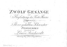 Partition complète, 12 Gesänge, Zwölf Gesänge mit Begleitung des Forte-Piano