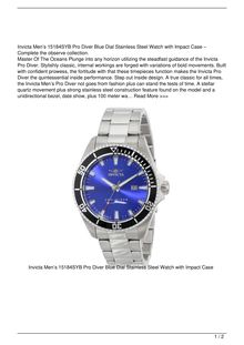 Invicta Men8217s 15184SYB Pro Diver Blue Dial Stainless Steel Watch with Impact Case Watch Review