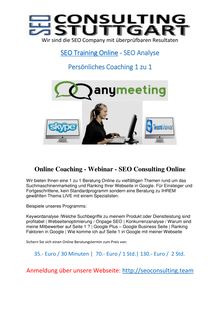 Webseitenoptimierung - SEO Beratung Online - SEO Coaching 