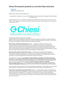 Chiesi Farmaceutici présente sa nouvelle filiale mexicaine