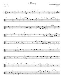 Partition ténor viole de gambe 1, alto clef, fantaisies pour 5 violes de gambe par William Cranford par William Cranford