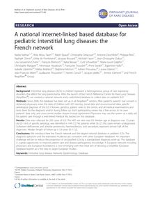 A national internet-linked based database for pediatric interstitial lung diseases: the French network